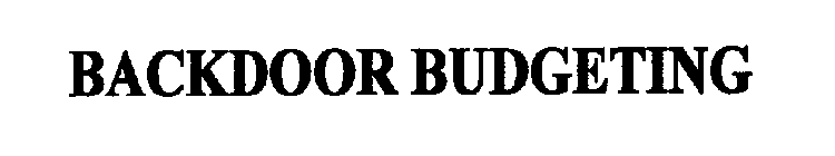 BACKDOOR BUDGETING