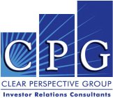 CPG CLEAR PERSPECTIVE GROUP INVESTOR RELATIONS CONSULTANTS