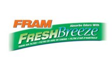 FRAM ABSORBS ODORS WITH FRESH BREEZE CABIN AIR FILTER FILTRO DE AIRE DE CABINA FILTRE D'AIRE D'HABITACLE