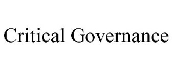 CRITICAL GOVERNANCE