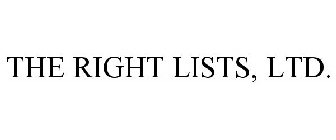 THE RIGHT LISTS, LTD.