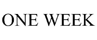 ONE WEEK