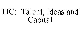 TIC: TALENT, IDEAS AND CAPITAL