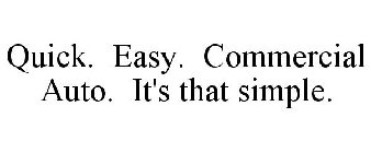 QUICK. EASY. COMMERCIAL AUTO. IT'S THAT SIMPLE.