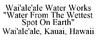 WAI'ALE'ALE WATER WORKS 