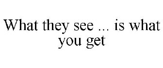 WHAT THEY SEE ... IS WHAT YOU GET