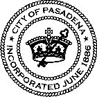 CITY OF PASADENA INCORPORATED JUNE 1886