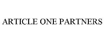 ARTICLE ONE PARTNERS