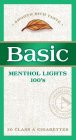 BASIC MENTHOL 100'S · SMOOTH RICH TASTE ·  20 CLASS A CIGARETTES A CLASS A CIGARETTES ACCO