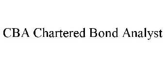 CBA CHARTERED BOND ANALYST