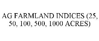 AG FARMLAND INDICES (25, 50, 100, 500, 1000 ACRES)