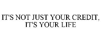 IT'S NOT JUST YOUR CREDIT, IT'S YOUR LIFE