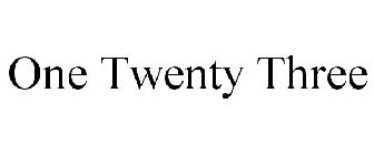 ONE TWENTY THREE