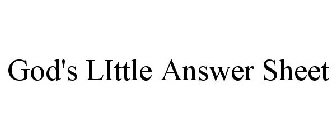 GOD'S LITTLE ANSWER SHEET