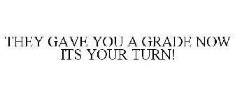 THEY GAVE YOU A GRADE NOW ITS YOUR TURN!