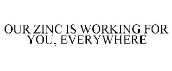 OUR ZINC IS WORKING FOR YOU, EVERYWHERE