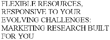 FLEXIBLE RESOURCES, RESPONSIVE TO YOUR EVOLVING CHALLENGES: MARKETING RESEARCH BUILT FOR YOU