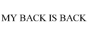 MY BACK IS BACK