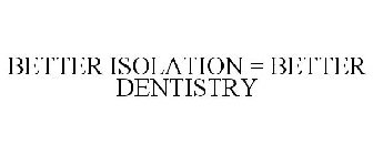 BETTER ISOLATION = BETTER DENTISTRY