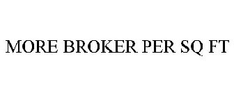 MORE BROKER PER SQ FT