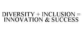 DIVERSITY + INCLUSION = INNOVATION & SUCCESS