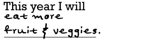 THIS YEAR I WILL EAT MORE FRUITS & VEGGIES.