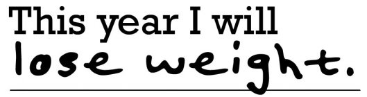 THIS YEAR I WILL LOSE WEIGHT.