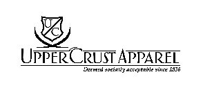 U C UPPERCRUST APPAREL DEEMED SOCIALLY ACCEPTABLE SINCE 1836