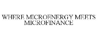 WHERE MICROENERGY MEETS MICROFINANCE
