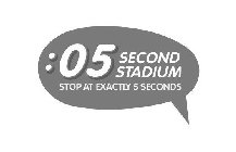 :05 SECOND STADIUM STOP AT EXACTLY 5 SECONDS