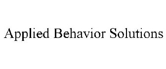 APPLIED BEHAVIOR SOLUTIONS