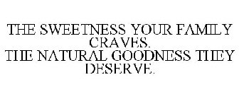 THE SWEETNESS YOUR FAMILY CRAVES. THE NATURAL GOODNESS THEY DESERVE.