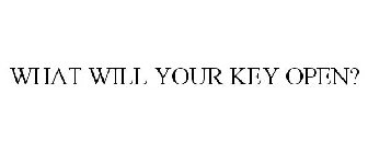 WHAT WILL YOUR KEY OPEN?