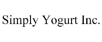 SIMPLY YOGURT INC.