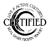 LIVE & ACTIVE CULTURES CERTIFIED C REALDAIRY FROZEN YOGURT