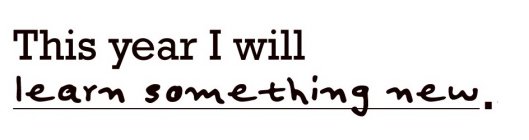 THIS YEAR I WILL LEARN SOMETHING NEW.