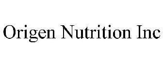 ORIGEN NUTRITION INC