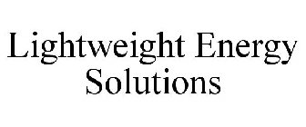 LIGHTWEIGHT ENERGY SOLUTIONS