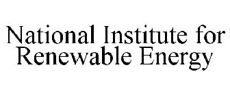 NATIONAL INSTITUTE FOR RENEWABLE ENERGY