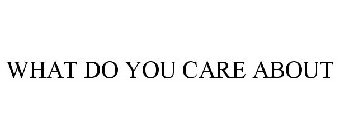 WHAT DO YOU CARE ABOUT