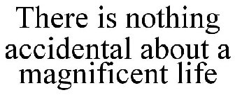 THERE IS NOTHING ACCIDENTAL ABOUT A MAGNIFICENT LIFE