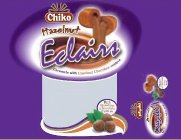 CHIKO HAZELNUT ECLAIRS CARAMELS WITH HAZELNUT CHOCOLATE CENTRES RICH HAZELNUT CHOCOLATE CENTRES