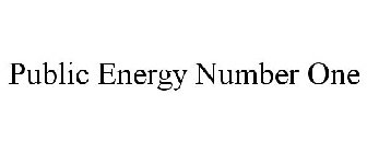 PUBLIC ENERGY NUMBER ONE