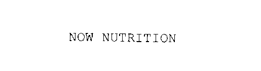 NOW NUTRITION