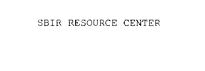 SBIR RESOURCE CENTER