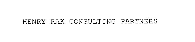 HENRY RAK CONSULTING PARTNERS