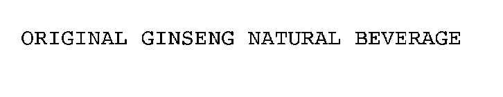 ORIGINAL GINSENG NATURAL BEVERAGE