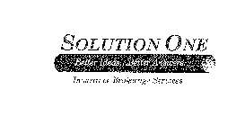 SOLUTION ONE BETTER IDEAS...BETTER ANSWERS. INSURANCE BROKERAGE SERVICES