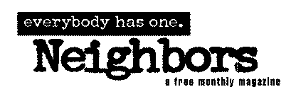 NEIGHBORS EVERYBODY HAS ONE. A FREE MONTHLY MAGAZINE