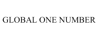 GLOBAL ONE NUMBER